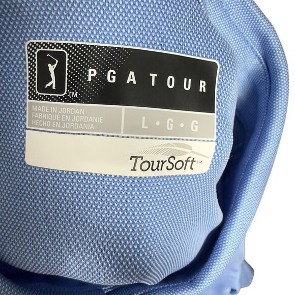 PGA Tour Golf Polo Shirt Mens Marina Blue L Licensed TourSoft Long-Sleeve - Picture 5 of 12